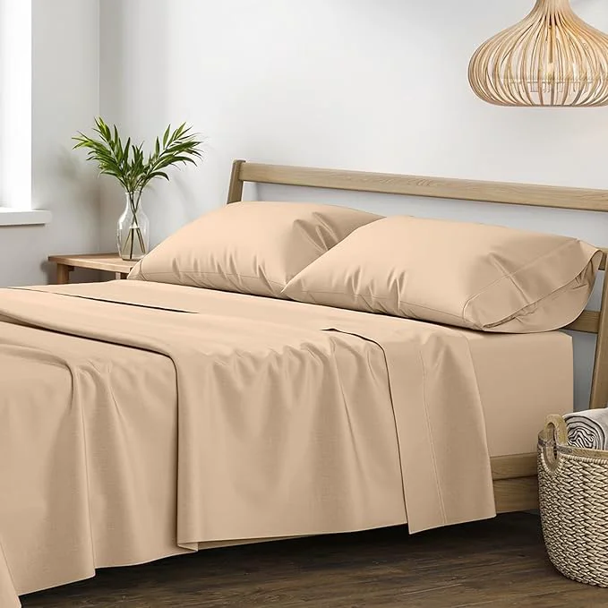 Safe XOOX Linen Egyptian Cotton Sheets California King Size Innovative
