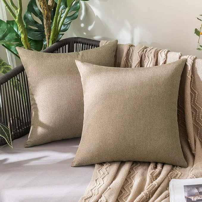 Authentic MIULEE Pack of 2 Decorative Outdoor Solid Waterproof Throw Pillow Covers Faux Original