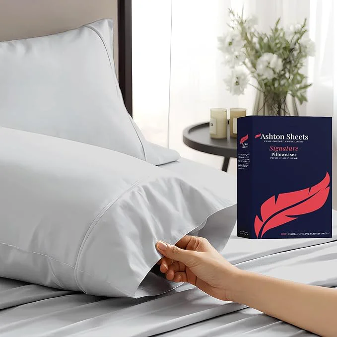 High-Performance Egyptian Cotton Queen Pillow Cases Set of 2 First-Class