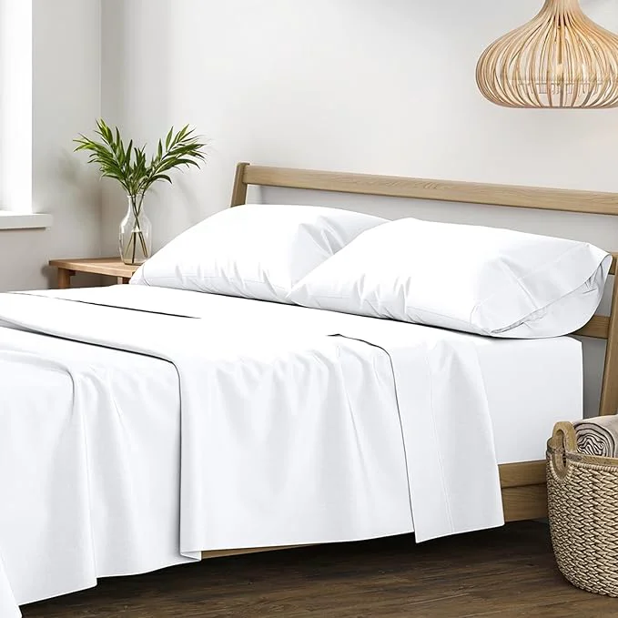 Relaxed XOOX Linen Egyptian Cotton Sheets King Size Bed Set Contemporary