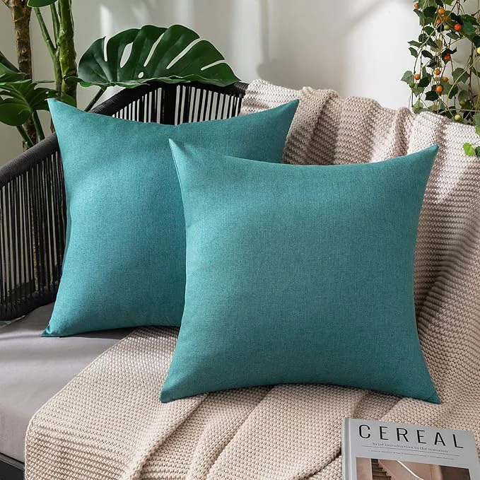 High-Grade MIULEE Pack of 2 Decorative Outdoor Solid Waterproof Throw Pillow Covers Euro High-Quality