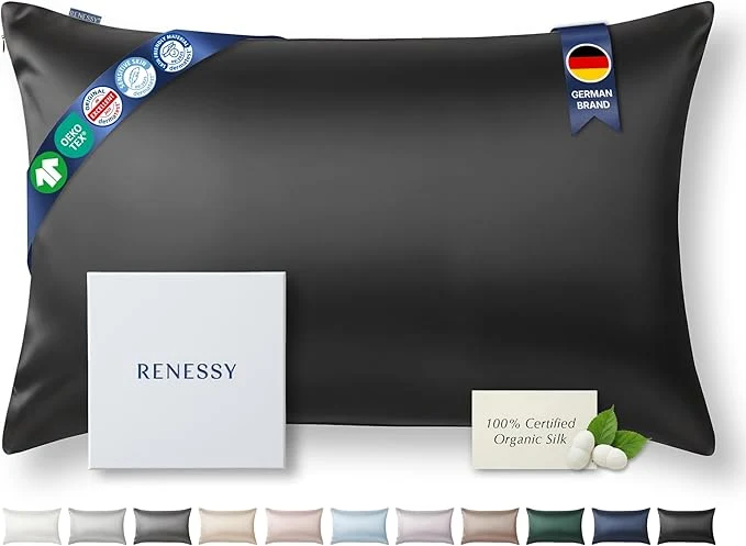 Premium Silk Pillowcase Organic Mulberry Silk 22 Momme Grade 6A Long-Lasting