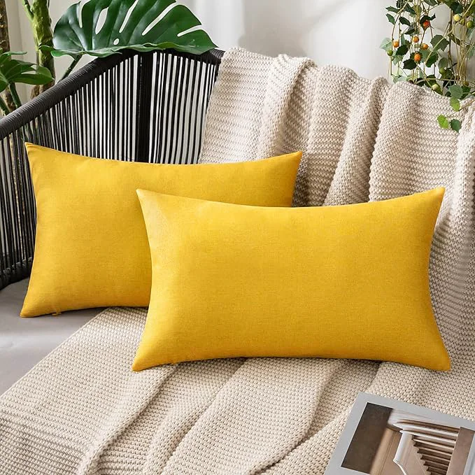 Practical MIULEE Pack of 2 Decorative Outdoor Solid Waterproof Throw Pillow Covers Efficient