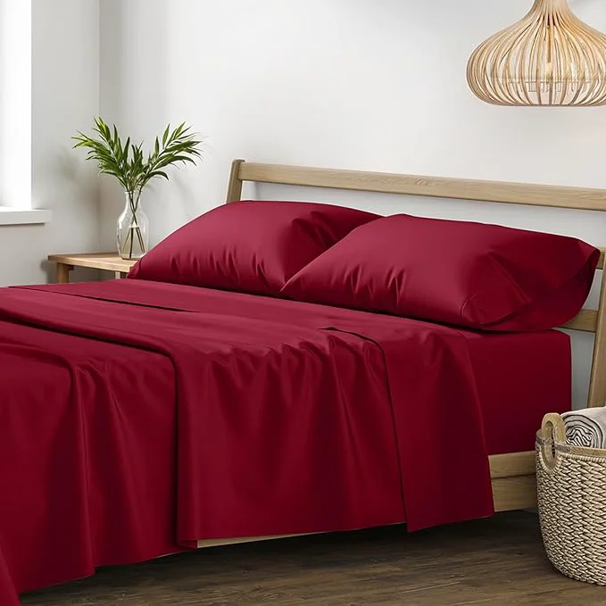 Efficient XOOX Linen Egyptian Cotton Queen Sheet Set Fine