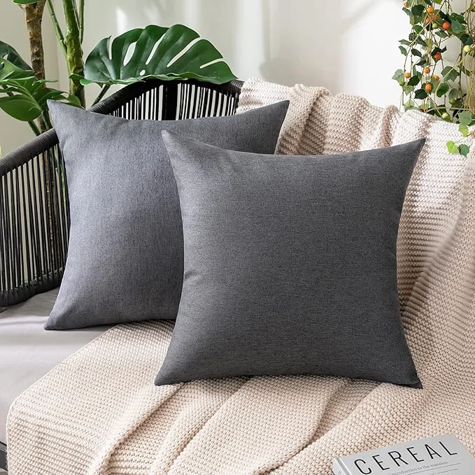 Prestigious MIULEE Pack of 2 Decorative Outdoor Solid Waterproof Throw Pillow Covers Faux Expertly Made