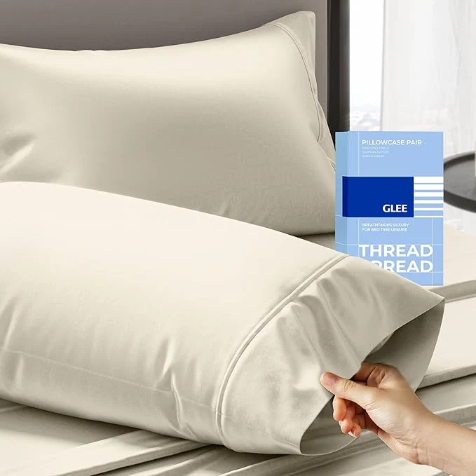Crafted Thread Spread Cotton King Size Pillow Cases Set of 2 Top-Quality