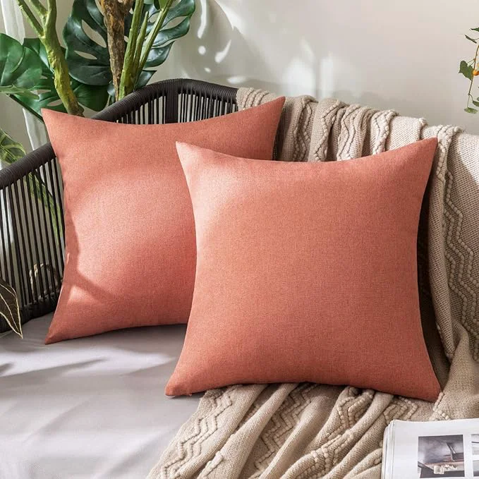 Efficient MIULEE Pack of 2 Decorative Outdoor Solid Waterproof Throw Pillow Covers Spring Smooth