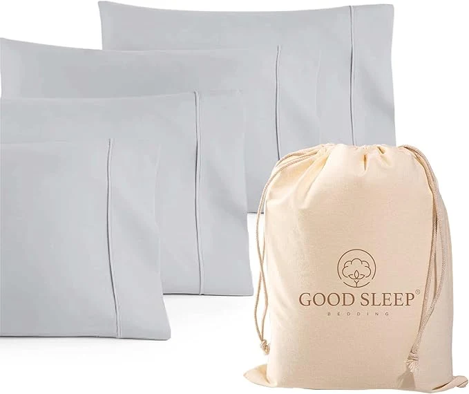 Prestigious Set of 4 Pillow Cases Queen Standard 800 TC Egyptian Cotton Silky Soft Exceptional