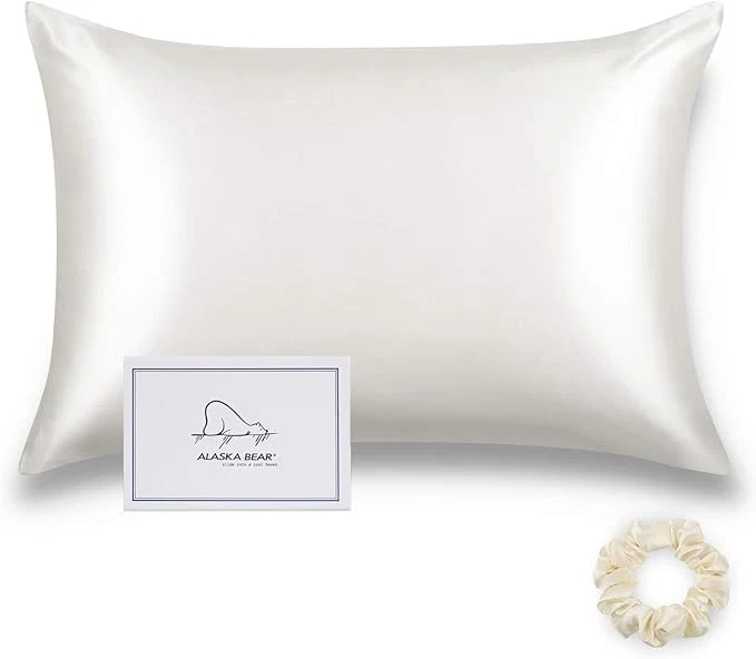 Official ALASKA BEAR Silk Pillowcase Envelope Closure 22 Momme 100 Percent Long Overlap Trendy