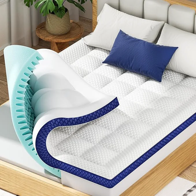 Classic BEDELITE Full Mattress Topper Dual Layer 4 Inch Memory Foam Mattress Topper Exceptional