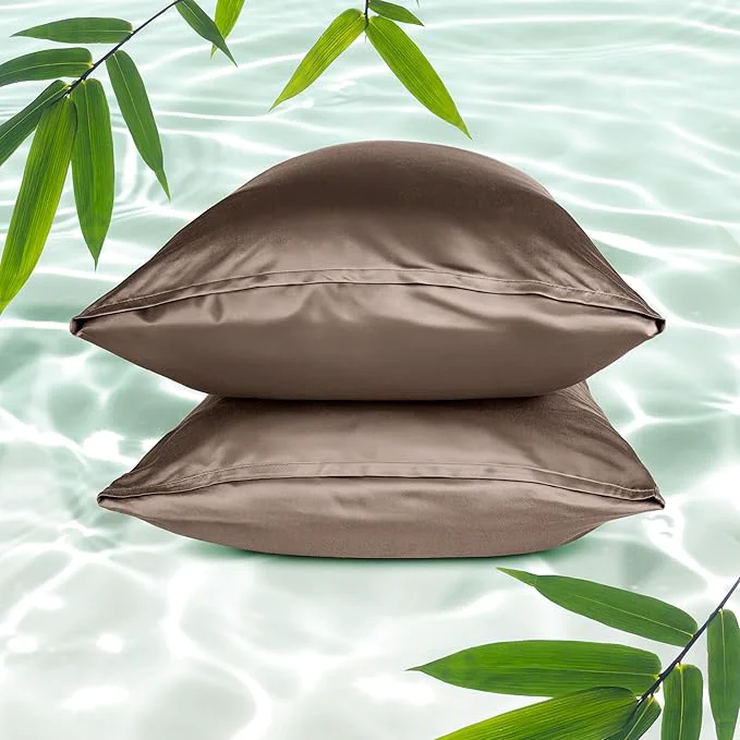 Exceptional Bare Home Rayon Made from Bamboo Luxury King Size Set of 2 Cooling Natural