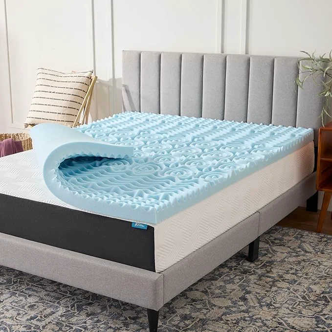 Minimalist LUCID 3 Inch Gel Memory Foam Mattress Topper Queen size – 5 Zones – Cooling Artisan