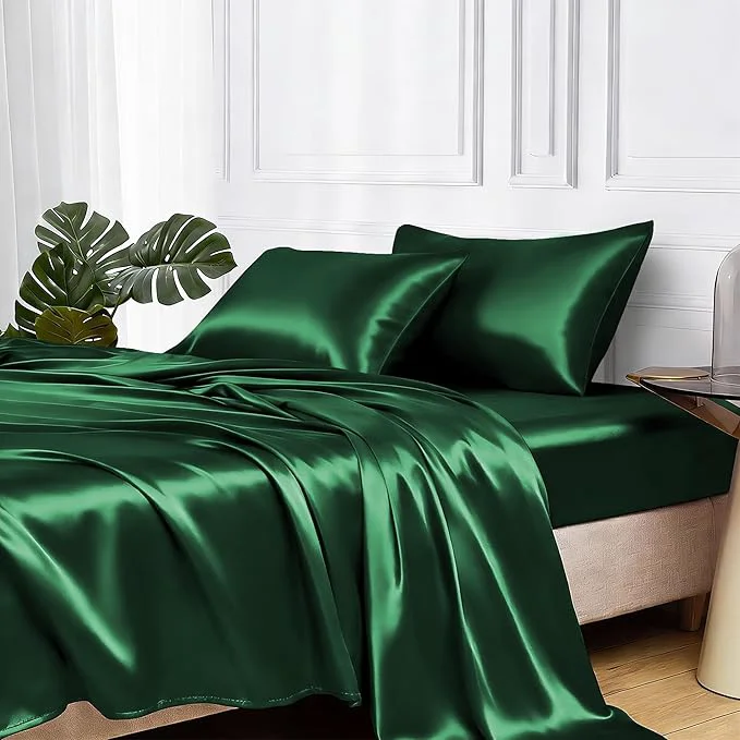 Advanced MR HM Satin Bed Sheets Full Size Sheets Set Sustainable