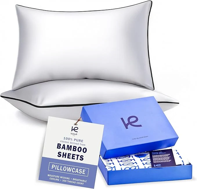 Premium Kickoff Viscose Bamboo Pillowcase Organic Hidden Zippered Viscose Bamboo Enhanced
