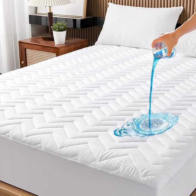 Excellent Twin Size Waterproof Mattress Protector Quilted Breathable Ultra-Soft Filling Smart