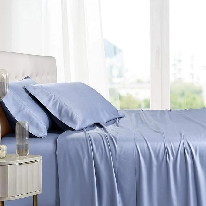Solid Royal Hotel Bedding Natural Viscose Made from Bamboo Sheets Soft Cooling Pure