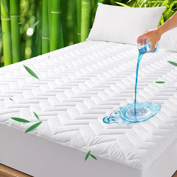 Expertly Made Unilibra Queen Size Waterproof Mattress Pad Rayon Made from Bamboo Quilted Exclusive