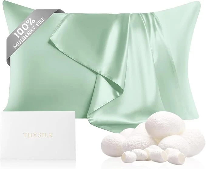 Elegant THXSILK Silk Pillowcase for Hair and Skin Mulberry Silk Bed Pillowcase 22 Flexible