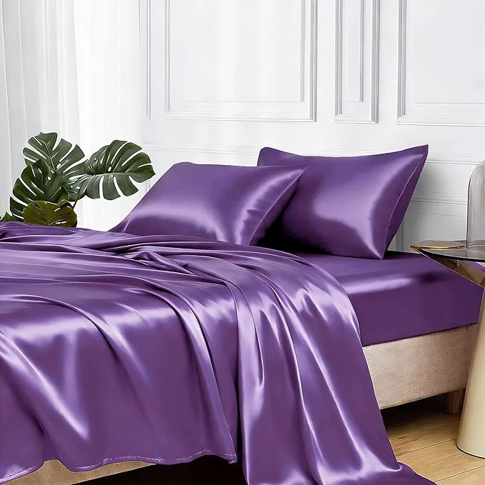 High-Performance MR HM Satin Bed Sheets King Size Sheets Set Sophisticated