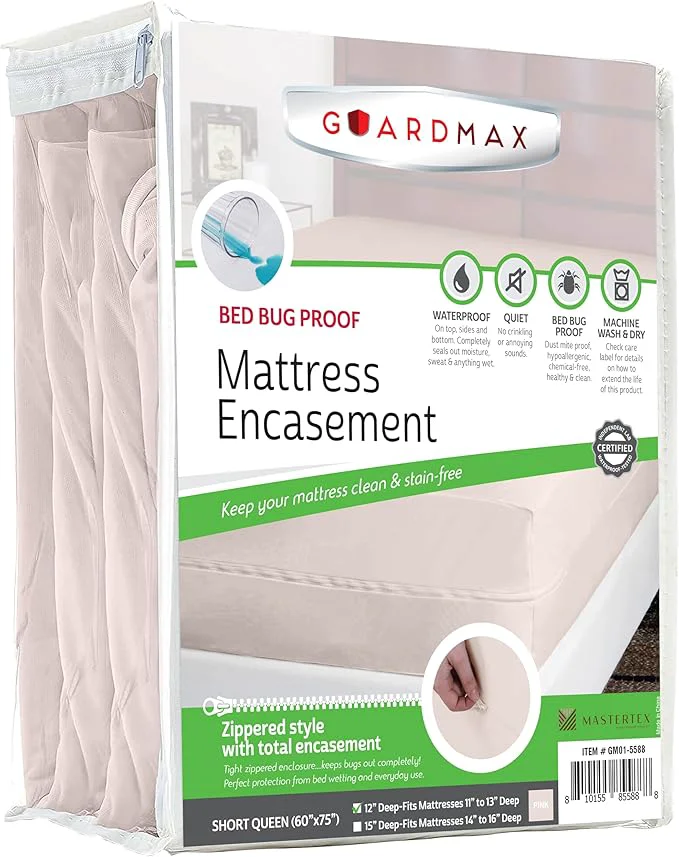 Official Guardmax Jersey Knitted Short Queen Zippered Mattress Encasement Artisan