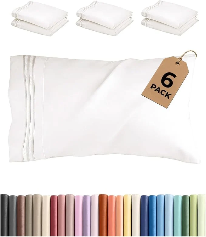 Selected Standard Pillow Cases Set of 6 Reusable