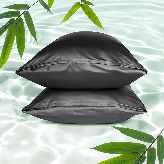 Natural Bare Home Rayon Made from Bamboo Luxury Standard Size Set of 2 Cooling Safe