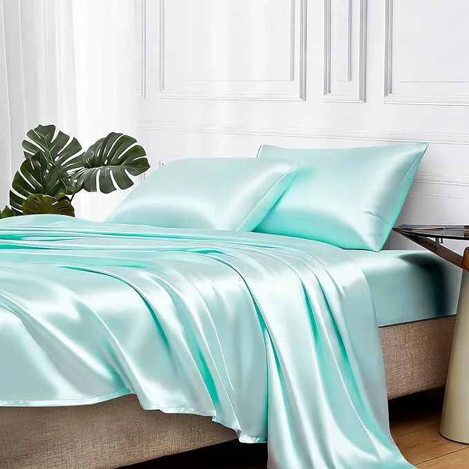 Classic MR HM Satin Bed Sheets Queen Size Sheets Set Durable