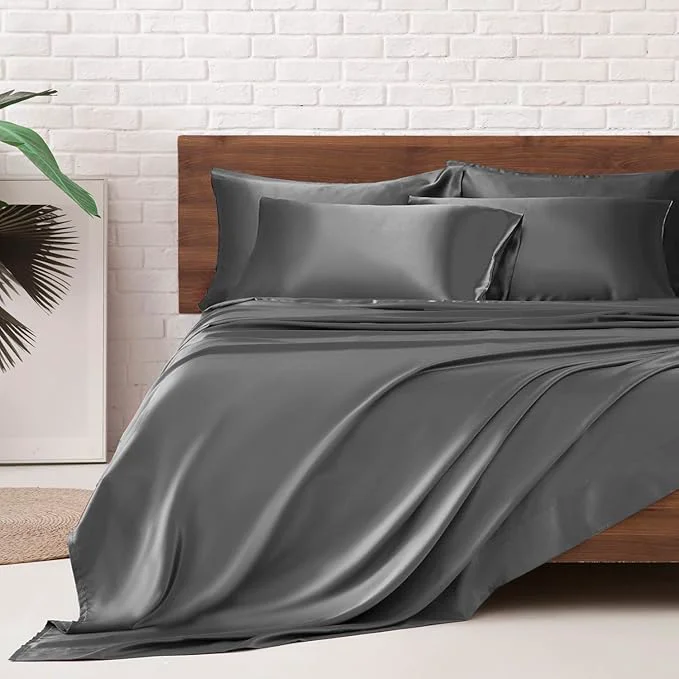 Environmentally Friendly MR HM Satin Bed Sheets Full Size Sheets Set Certified