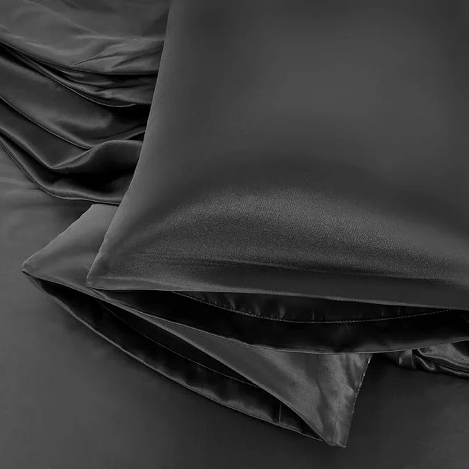 Fast Aormenzy Black Satin Pillowcase Long-Lasting
