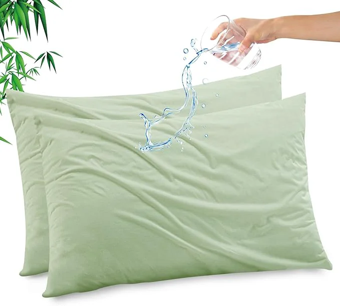 Trendy Gogreen Bamboo Rayon Waterproof Pillow Protector Breathable Pillow Cover Premium Material