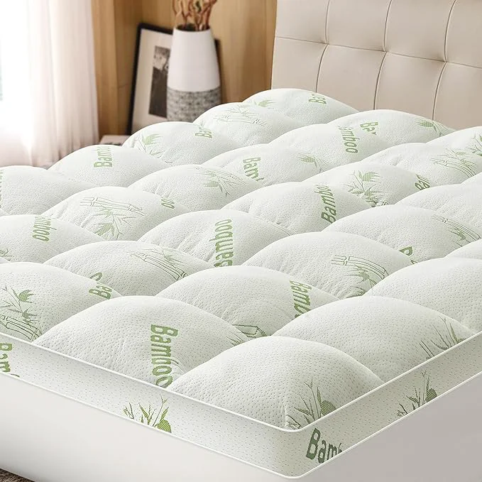 High-Grade Mattress Topper King Size Viscose Derived from Bamboo Thick Soft Pillow Top Unique