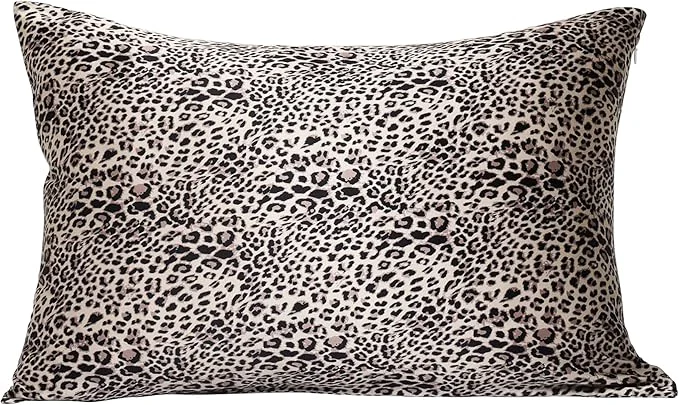 Specialty MANSPHIL Leopard Brown Print Silk Pillowcase King Size Hidden Zipper Artisan