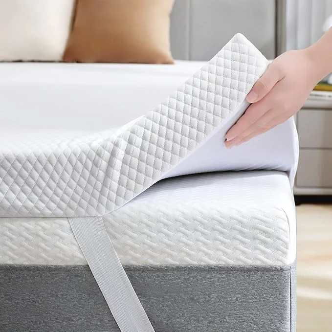 Organic SINWEEK 3 Inch Gel Memory Foam Mattress Topper Full XL Size Ventilated High Functional