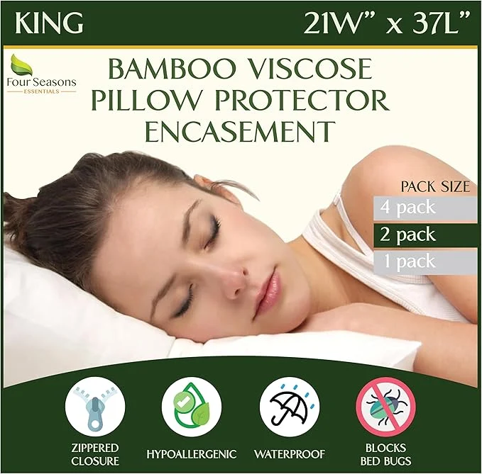 Crafted Four Seasons Essentials King Size Waterproof Pillow Protectors Innovative