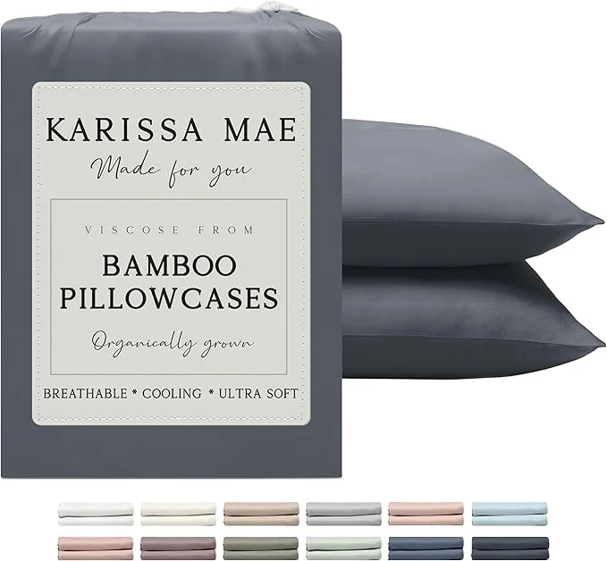Efficient Karissa Mae Cooling Bamboo Viscose King Size Pillowcase Set FSC Casual