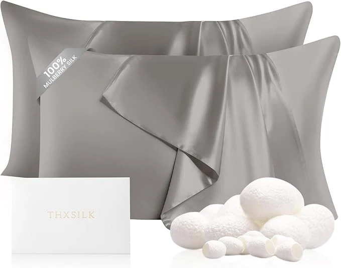 High-End THXSILK Set of 2 Mulberry Silk Pillowcases Powerful