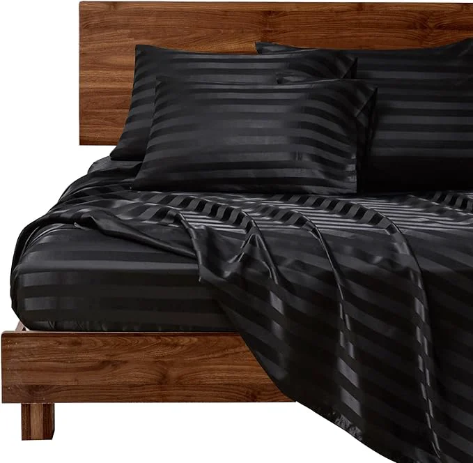 Next-Generation MR HM Satin Bed Sheets King Size Sheets Set Detailed