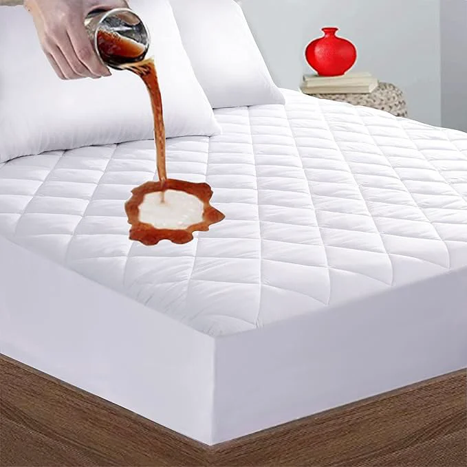 Safe Quilted Fitted Twin XL Mattress Pad Cover Waterproof Mattress Protector Genuine