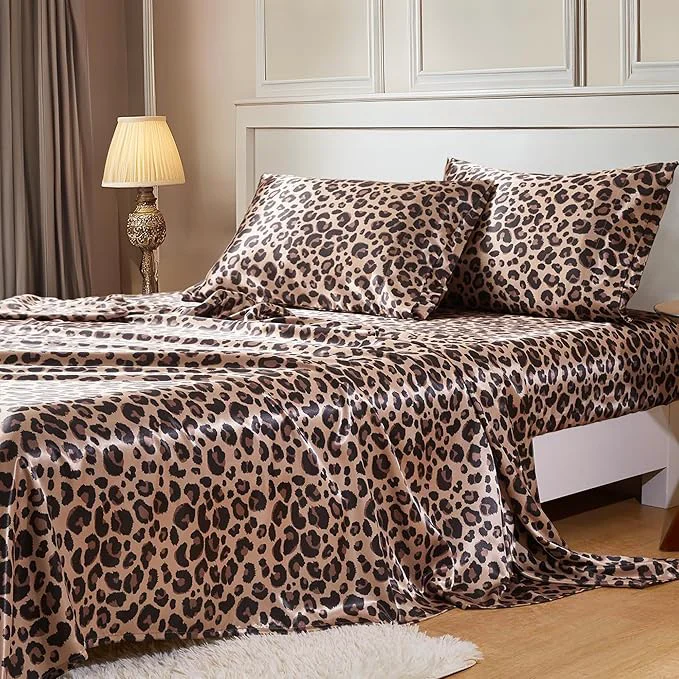 Certified MR HM Satin Bed Sheets Twin Size Sheets Set Elegant