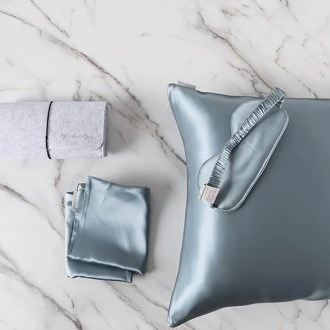 Breathable DISANGNI Silk Indulgence Set Premium 22 Momme Mulberry Silk Pillowcase Eye Durable