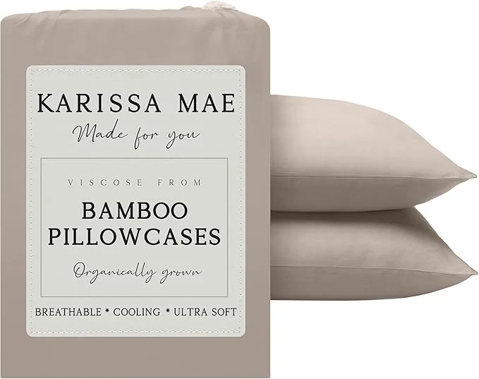 Eco-Friendly Karissa Mae Cooling Bamboo Viscose Standard Size Pillowcase Set Exceptional