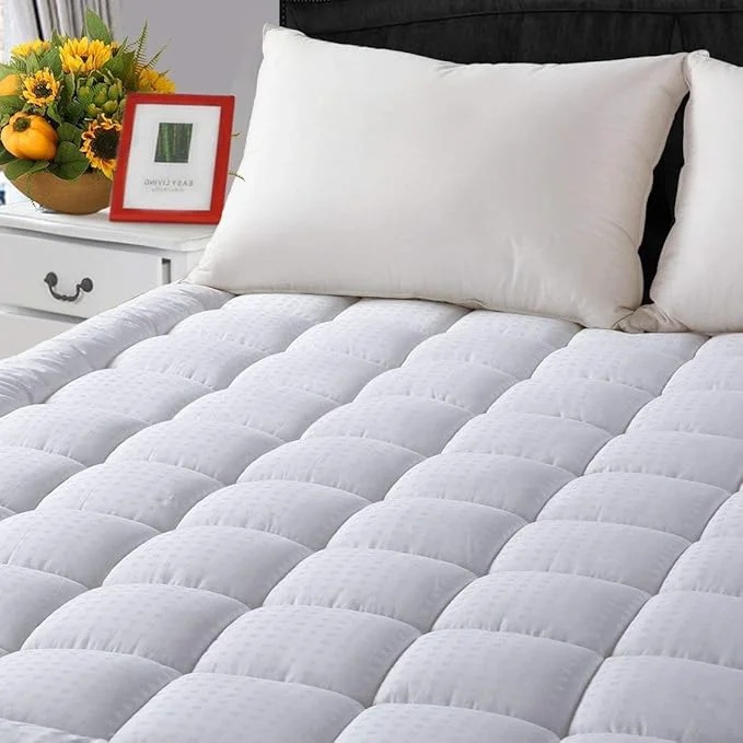 High-Performance LEISURE TOWN Cotton Mattress Pad California King Fitted Quilted Mattress Cover Solid