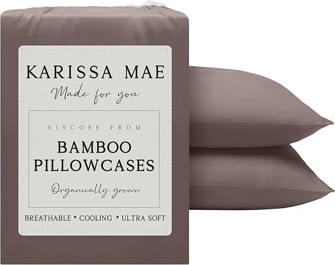 Unique Karissa Mae Cooling Bamboo Viscose Standard Size Pillowcase Set Verified