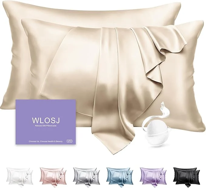 Authentic Silk Pillow Cases 2 Pack King Size Mulberry Silk Pillowcase Set of 2 Efficient