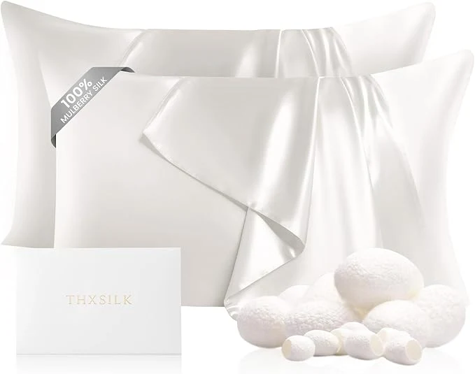 Premium THXSILK Set of 2 Pure Mulberry Silk Pillowcases Sophisticated