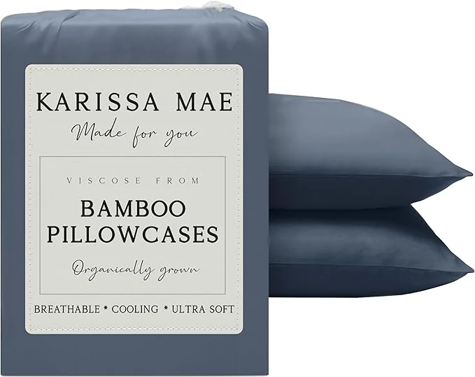 Sophisticated Karissa Mae Cooling Bamboo Viscose Standard Size Pillowcase Set Premium Material