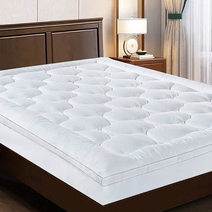 Official EASELAND King Size Mattress Topper Pillow Top Mattress Cover Quilted Fitted Specialty