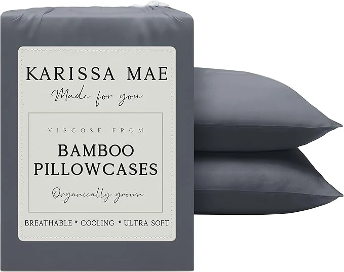 Quality Karissa Mae Cooling Bamboo Viscose Standard Size Pillowcase Set Recyclable