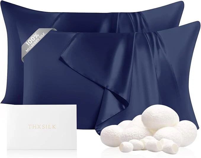 Luxury THXSILK Set of 2 Pure Mulberry Silk Pillowcases Prestigious