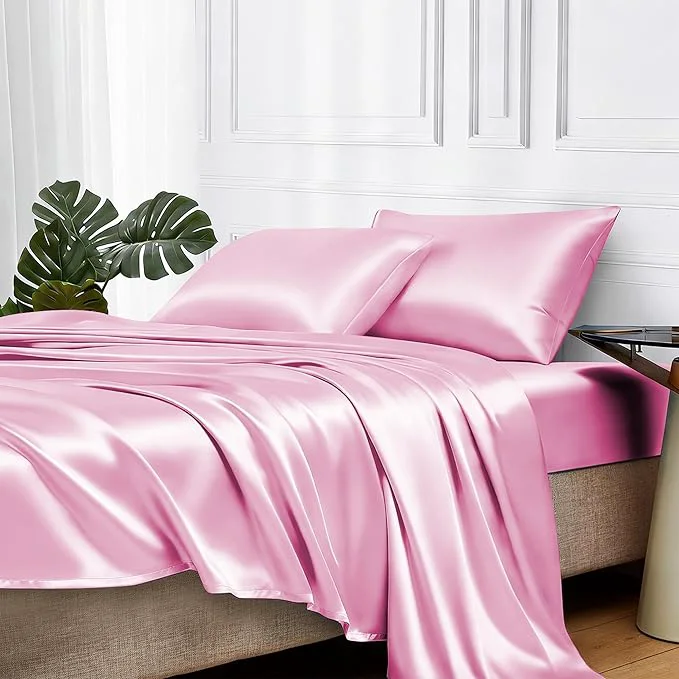 Original Design MR HM Satin Bed Sheets King Size Sheets Set Easy-to-Use
